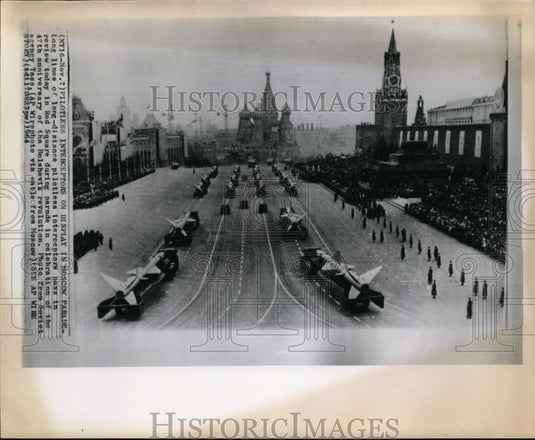 1964 Wire Photo Pilotless interceptors on display on Bloshevik parade - Historic Images