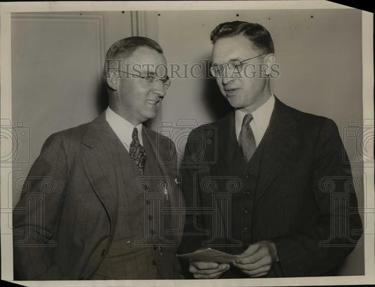 1938 Press Photo M.B.Folsom & Douglas Brown,Advisory Council of Social Security - Historic Images