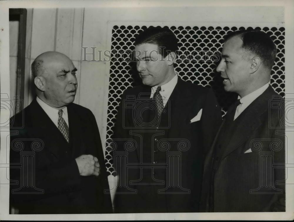 1938 Press Photo Senator Henry Cabot Lodge,Senator Louis Kerstein, CE Taft - Historic Images