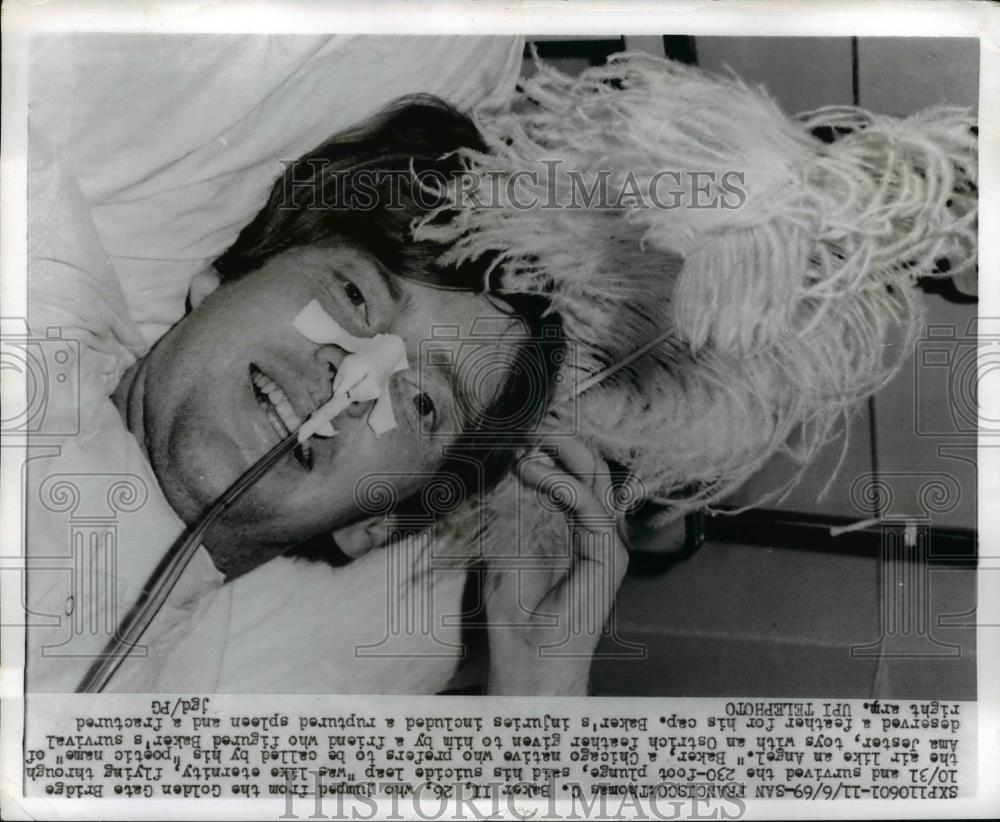 1969 Press Photo Thomas Baker II Jumped From Golden Gate Bridge And Survived - Historic Images