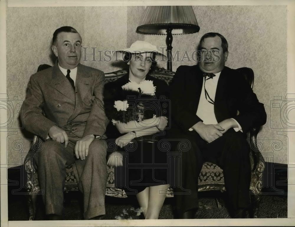 1936 Press Photo Dan Skilling, Anna M.Rosenberg and Vincent Bailey of Democrat. - Historic Images