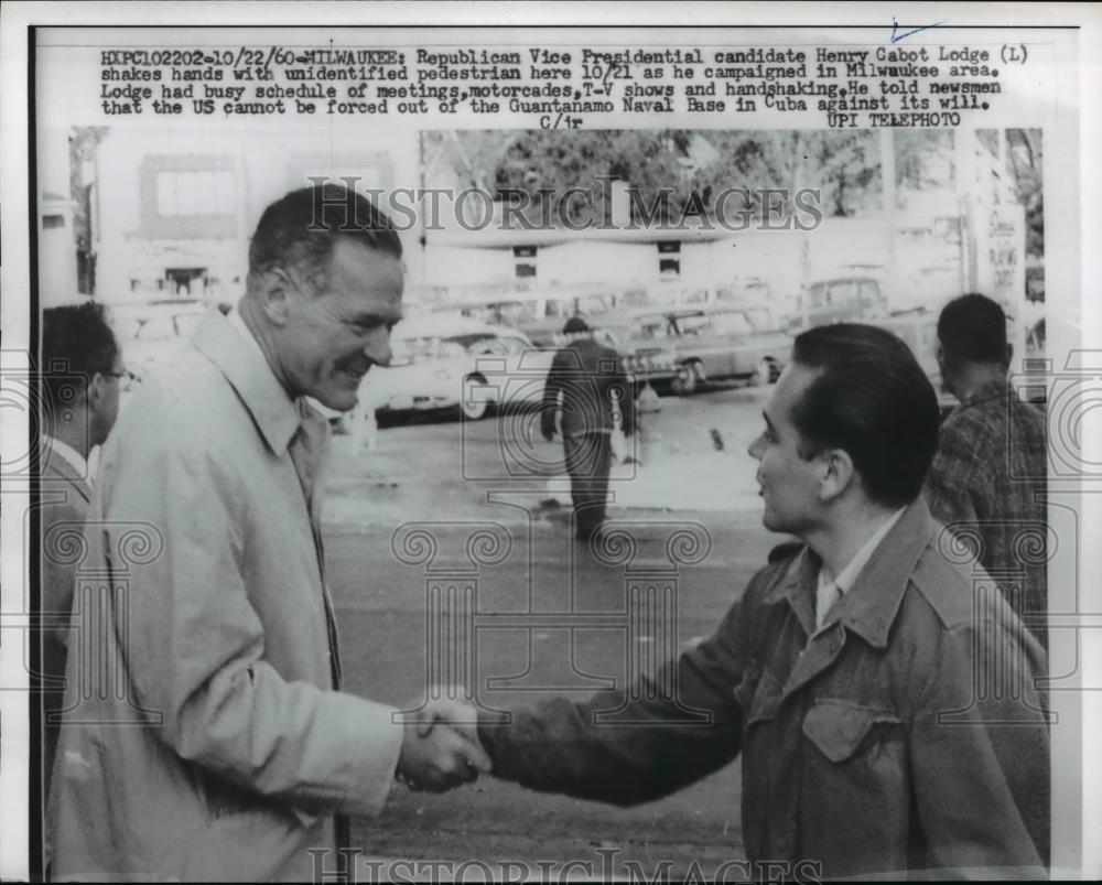 1960 Press Photo Henry Cabot Lodge campaigned in Milwaukee Area. - nee85268 - Historic Images