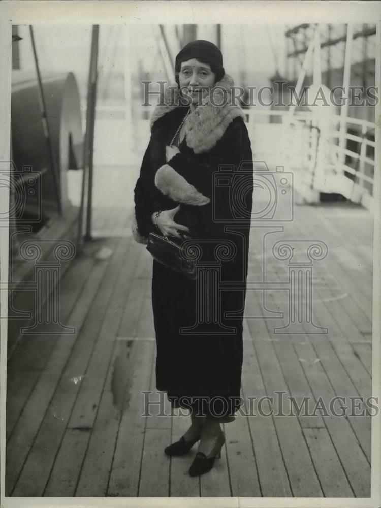1931 Press Photo British actress Helen Haye arrives in NYC on SS Pres Harding - Historic Images