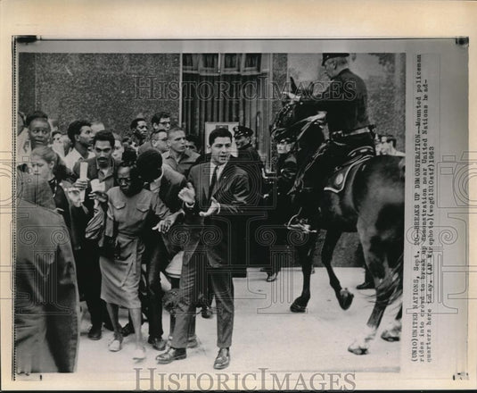 1963 Wire Photo Mounted Policeman during the demonstration  - cvw09885 - Historic Images