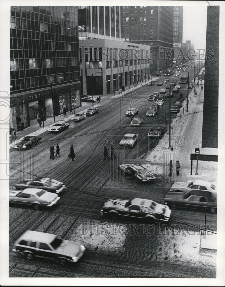 1978 Press Photo Rush hour at E 9th and Superior during winter - cva81232 - Historic Images