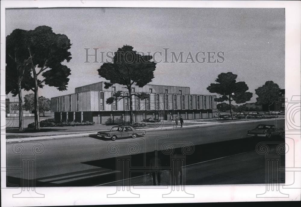 1968 Press Photo Architect drawing Comprehensive Health Care Center - cva81639 - Historic Images