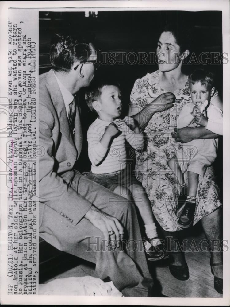 1953 Press Photo Mrs Rosa Myktyn sons Evan &amp; Anatole wants to return to Russia - Historic Images