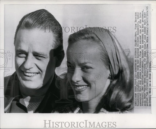 1949 Wire Photo Mrs Faye Emerson Roosevelt plans to divorce Elliott Roosevelt - Historic Images