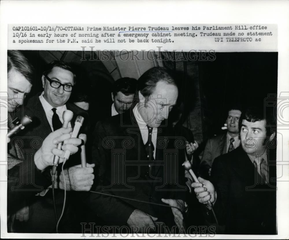 1970 Press Photo Prime Minister Pierre Trudeau at Parliament Hill in Ottawa - Historic Images