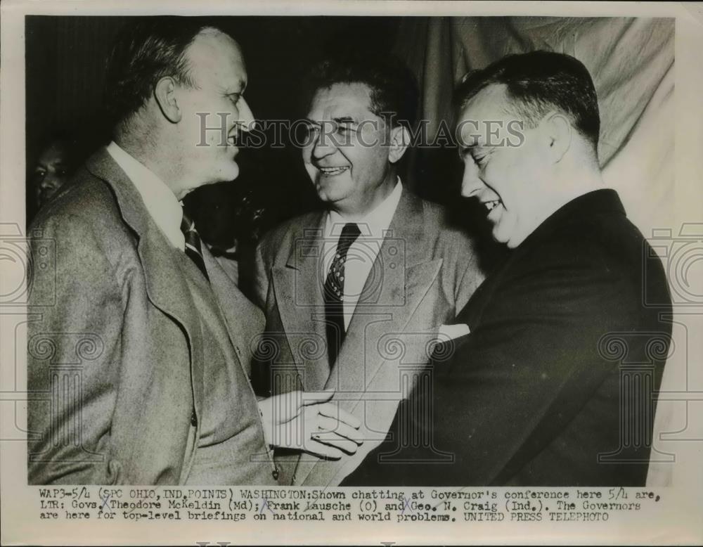 1953 Press Photo Governors Theo McKeldin of MD, Frank Lausche of Ohio - Historic Images