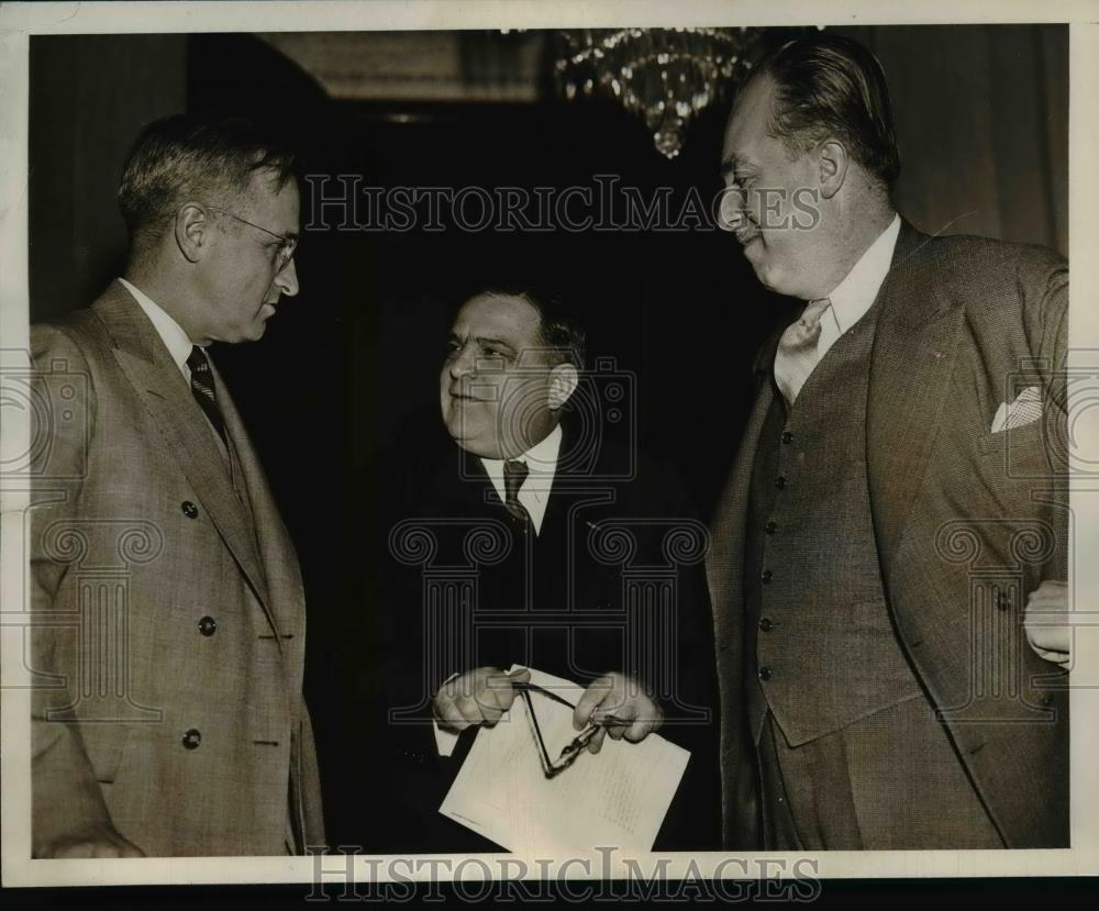 1937 Press Photo Senator Harry Truman of MO, NYC Mayor LaGuardia, Capt D Behncke - Historic Images