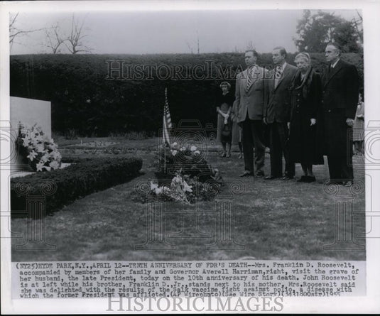 1955 Wire Photo 10th Anniversary Of Franklin Roosevelt's Death - cvw10663 - Historic Images