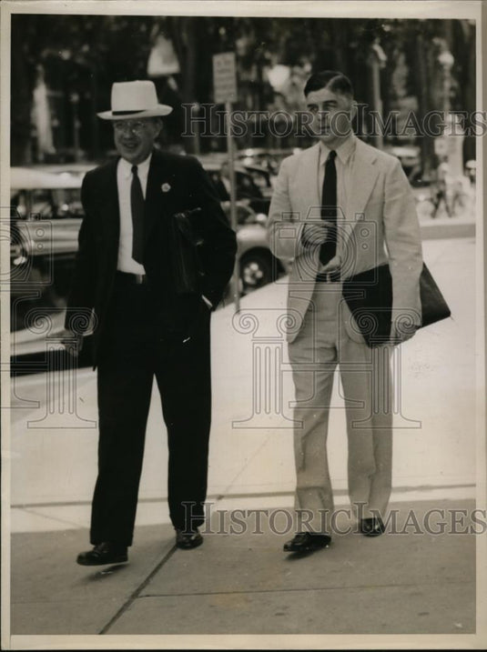 1937 Press Photo Charles Fairhurst & John Hesselton attys for Thomas Elder - Historic Images