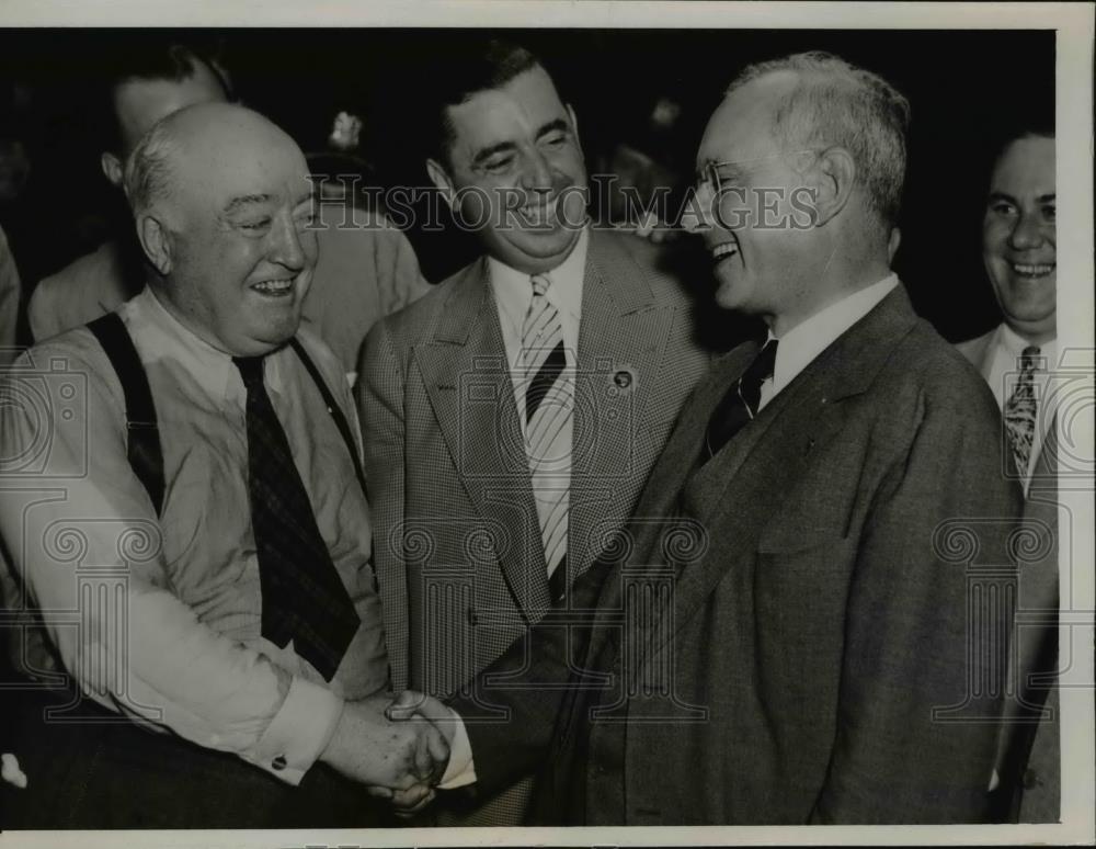 1936 Press Photo Gov. Alfred M. Landon and Edwin Moore, Republican Leader. - Historic Images