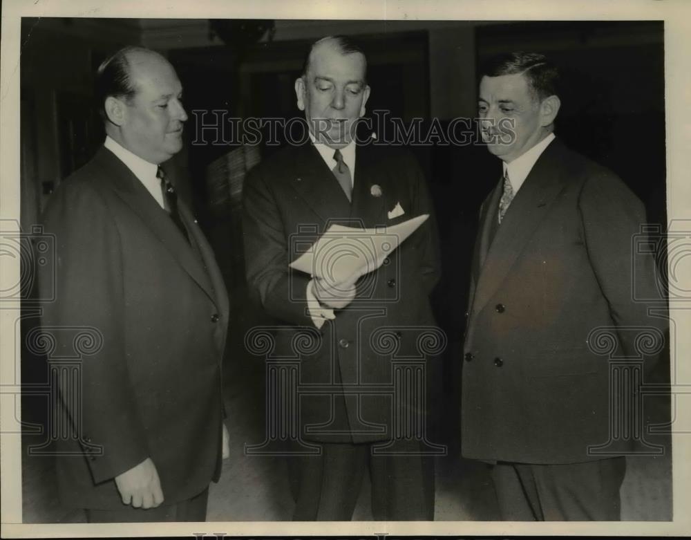 1934 Press Photo Bankers Robert Fleming, Francis Law, Rudolf Hecht in DC - Historic Images