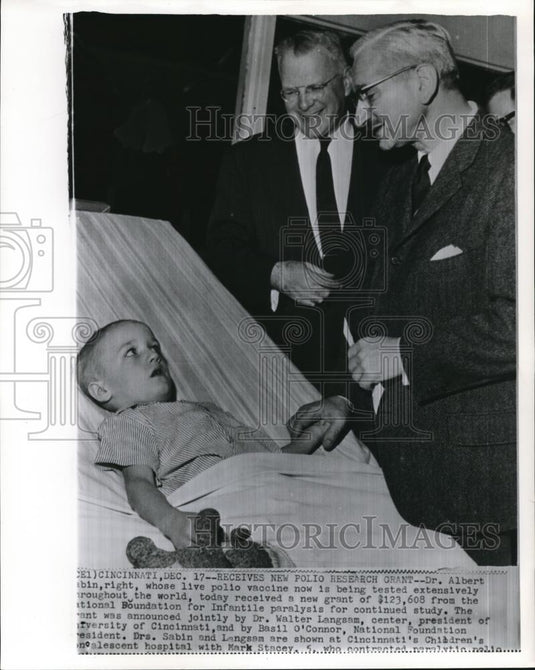 1959 Wire Photo Dr Albert Sabin, Dr Walter Langsam & Mark Stacey - cvw07812 - Historic Images