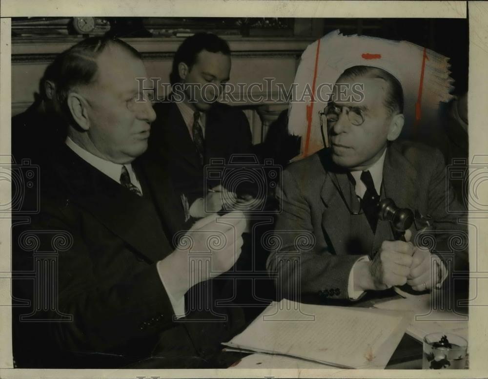 1943 Press Photo Frank Knox Secretary of Navy at House Foreign Affairs Comm, - Historic Images
