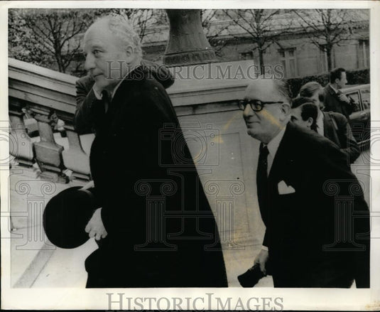 1970 Press Photo Walter Scheel West German Minister & French Minister W Schumann - Historic Images