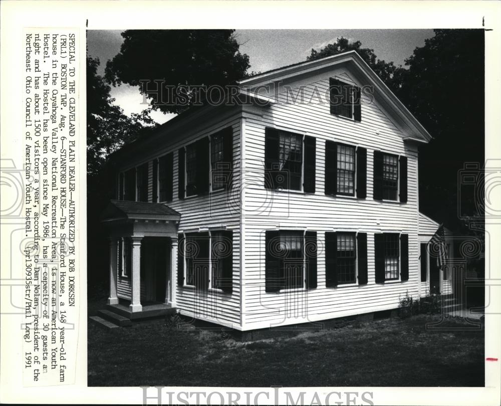 1991 Press Photo Stanford House oldfarm house in Cuyahoga Valley Recreation Area - Historic Images