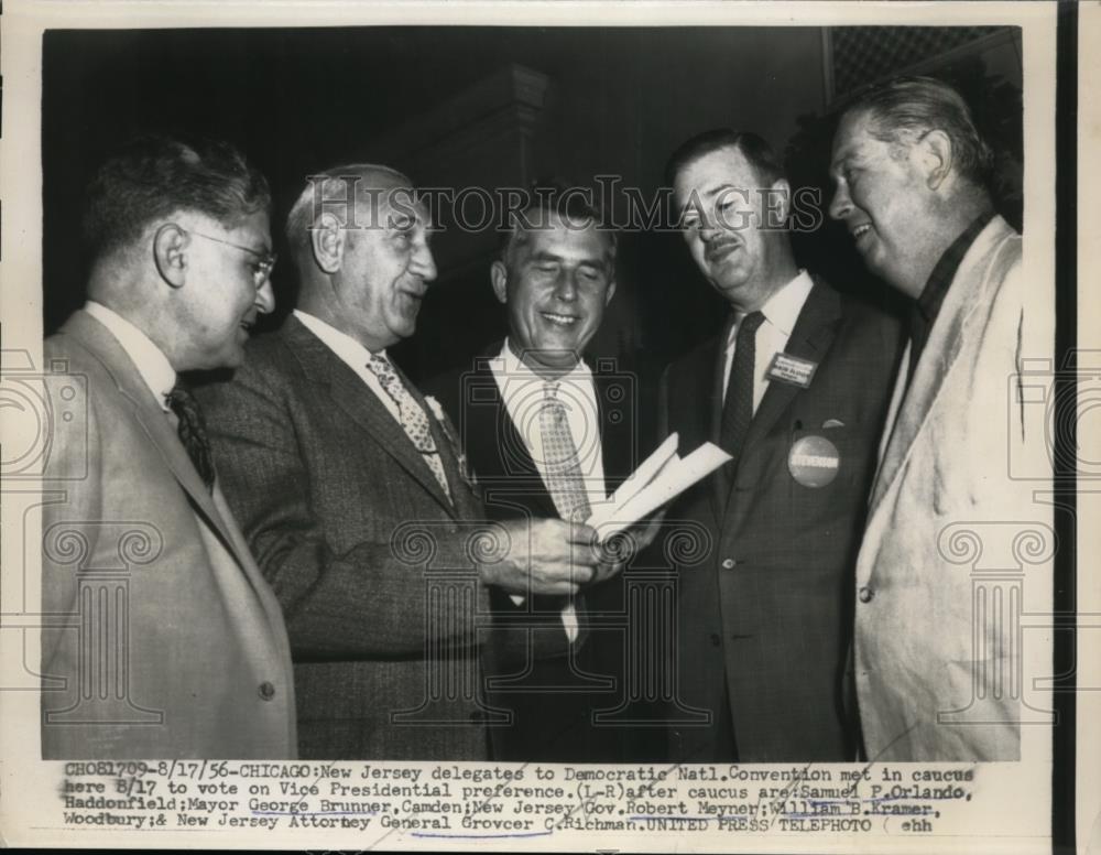 1956 Press Photo New Jersey delegates to Democratic National Convention met - Historic Images