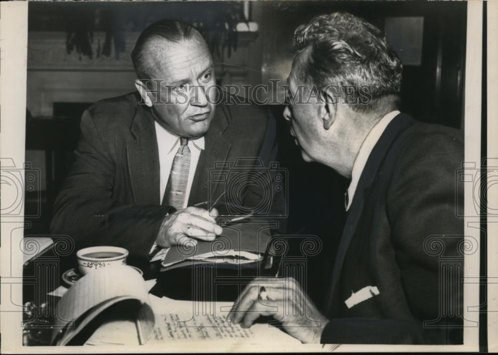 1957 Press Photo Sen William Knowland GOP Senate leader &amp; Sen Everett Dirkson - Historic Images