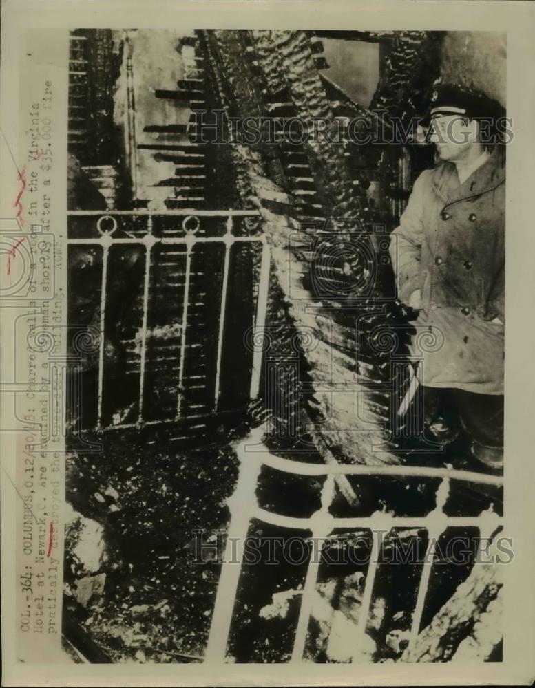 1948 Press Photo Charred walls of Virginia Hotel at Mewark Ohio fire - nee83817 - Historic Images