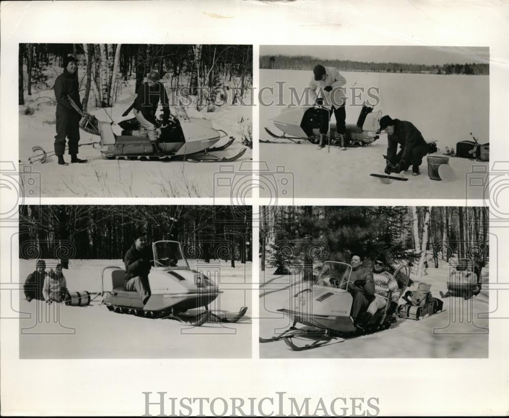 Press Photo Skeeter Snowmobiles for family fun with Evinrude motors - nee86760 - Historic Images