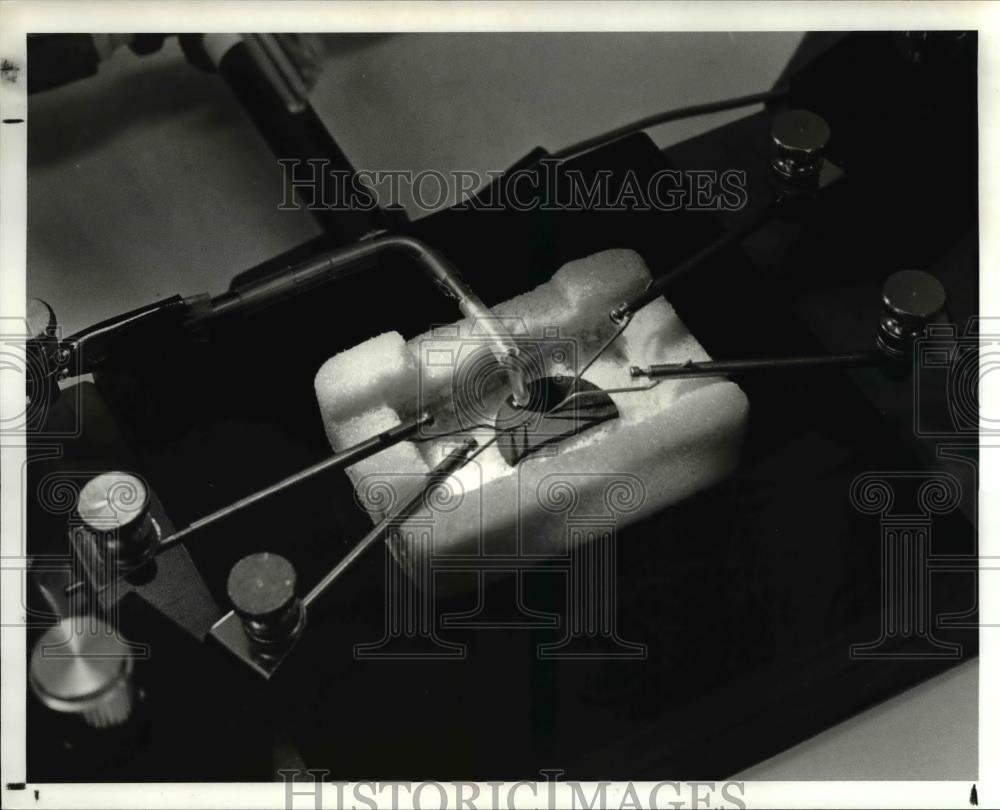 1987 Press Photo NASA Super Conductor Material being tested - cva80472 - Historic Images