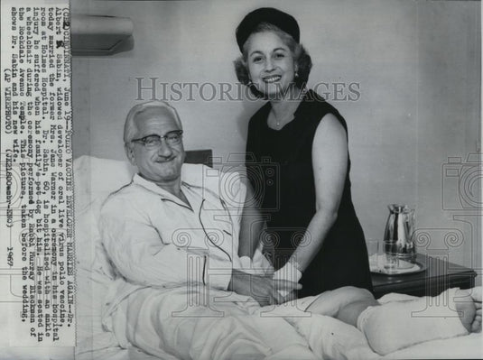 1967 Wire Photo Dr. Albert Sabin, widowed developer of oral live virus polio - Historic Images