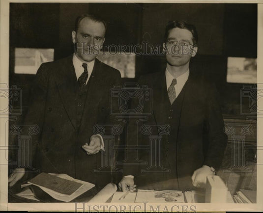 1937 Press Photo Ertram Edises and Norman Somersi. Attorney for N.L.R.S Strike - Historic Images