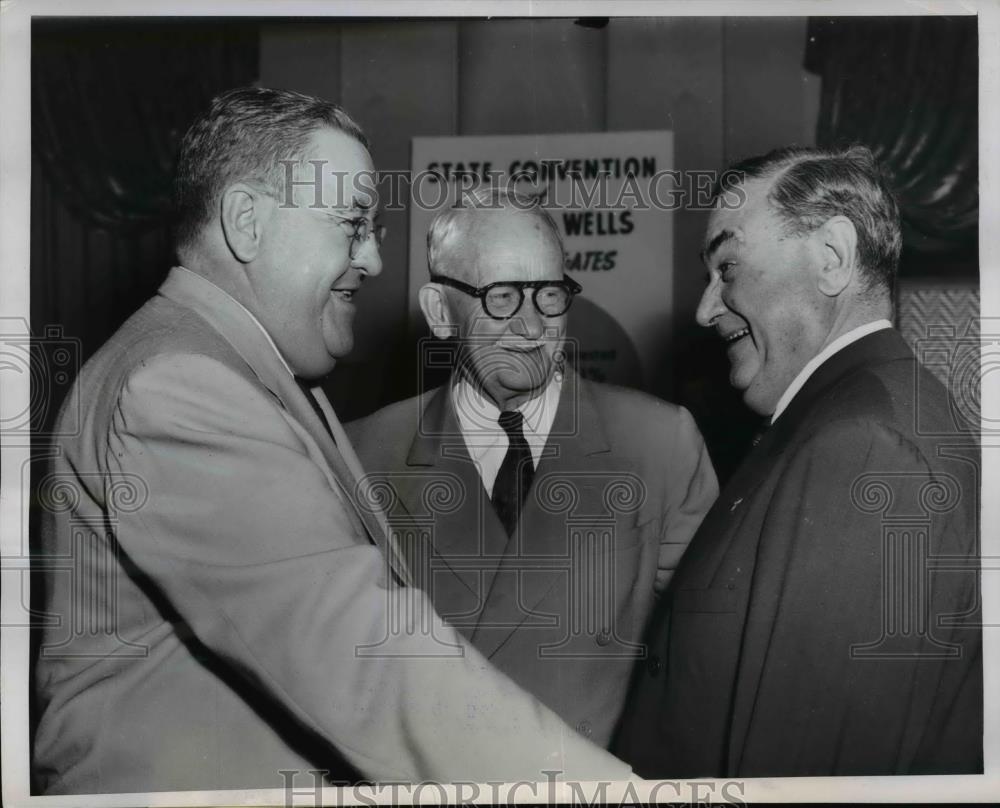 1952 Press Photo GOP treasurer Michael Nolk, Henry Zweifel &amp; George Hopkins - Historic Images