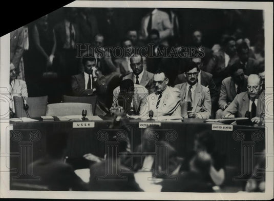 1950 Press Photo US delegate Warren Austin at UN Security Council in NY - Historic Images