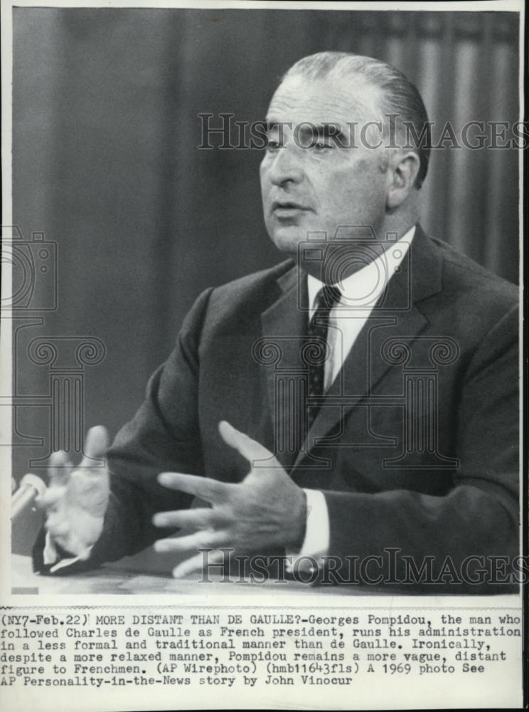 1970 Wire Photo French President Georges Pompidou  - cvw11424 - Historic Images