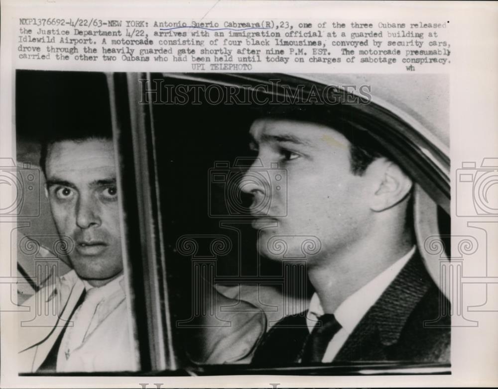 1963 Press Photo Antonio Suerio Cuban released the Justice Department - Historic Images