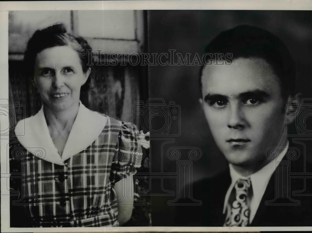 1939 Press Photo Mrs. Edna Lawrence and missing son Lawrence William Lawrence - Historic Images