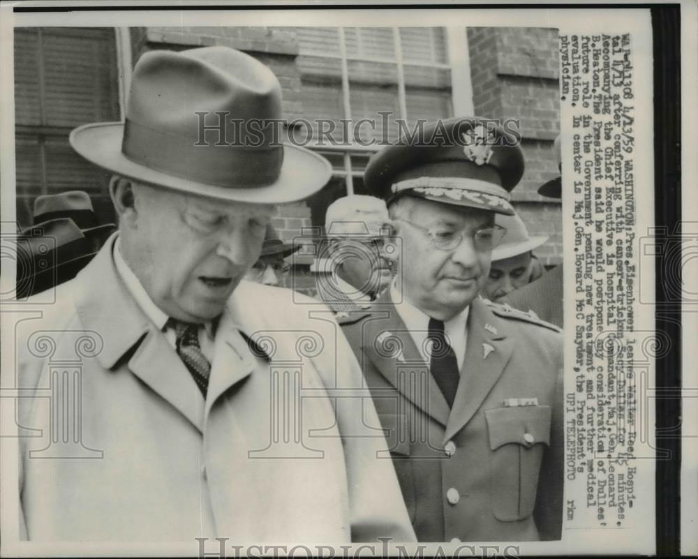 1959 Press Photo President Eisenhower at walter Reed Hospital - nee84896 - Historic Images