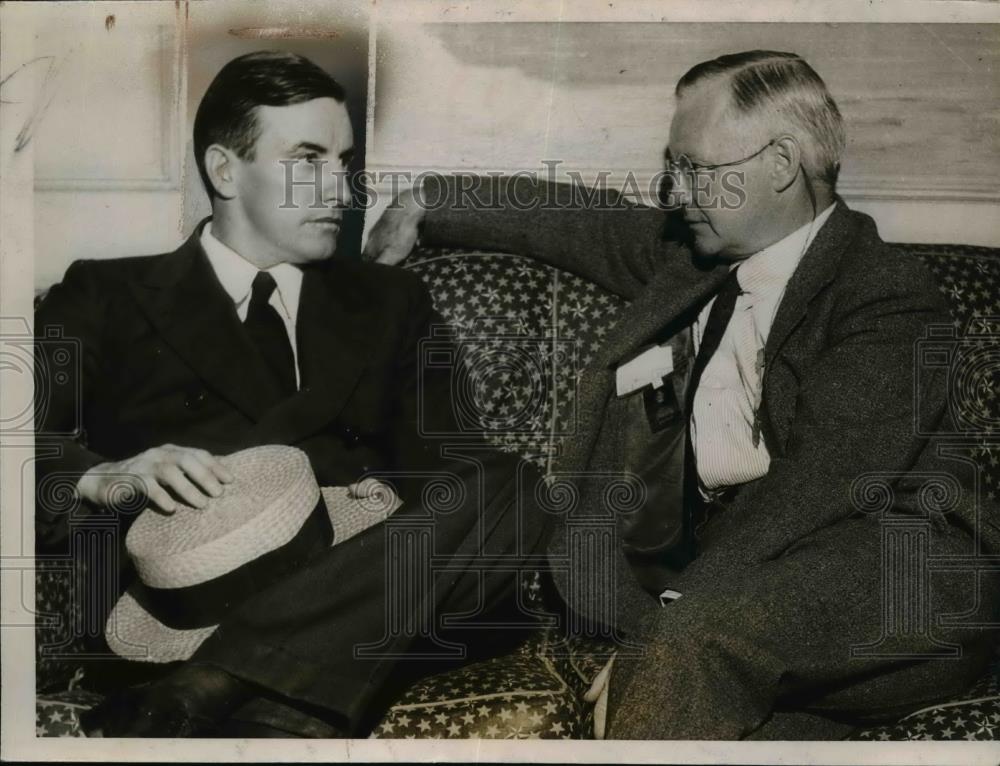 1934 Press Photo Rep. John Young Brown of Kentucky with Joseph A. Carey of Wash. - Historic Images