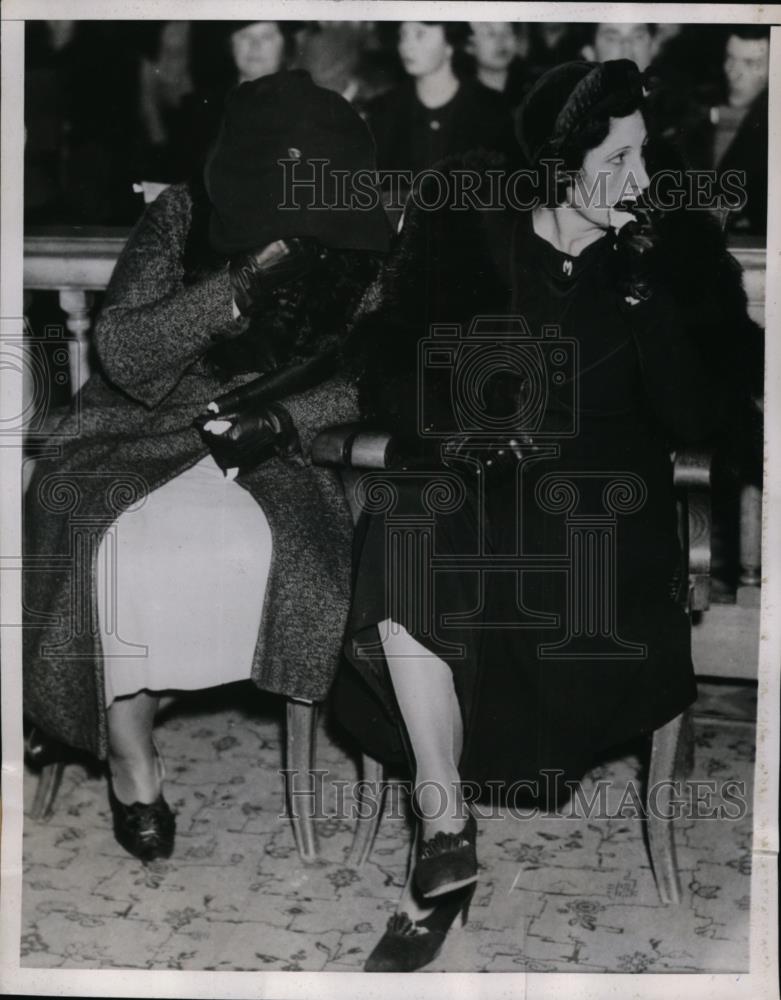 1936 Press Photo Ida Stone and Ollie Farra at the court in Fresno California - Historic Images