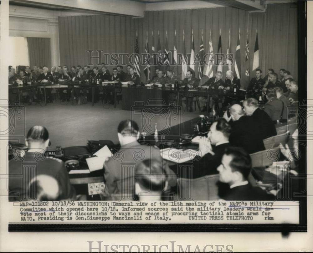 1956 Press Photo NATO Military Committee meeting in DC, Gen Giuseppe Mancinelli - Historic Images