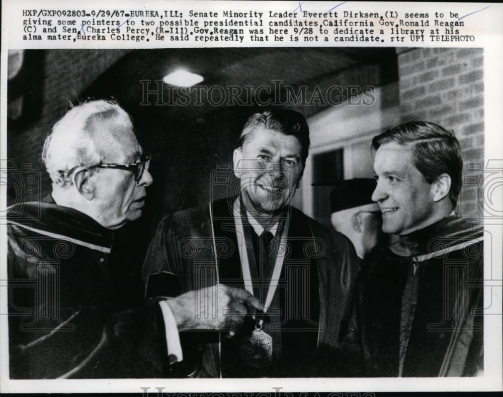 1967 Press Photo CA Gov candidates Ronald Reagan, Sen Charles Percy - nee86587 - Historic Images