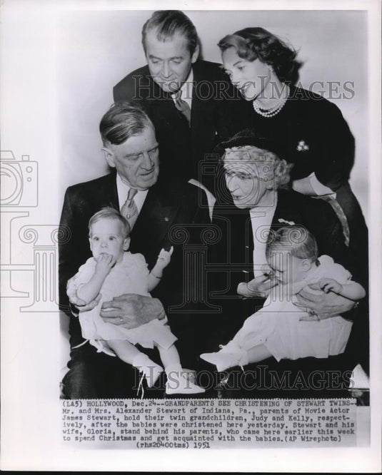 1951 Wire Photo Grandparents see Christening of Stewart Twins - cvw07508 - Historic Images