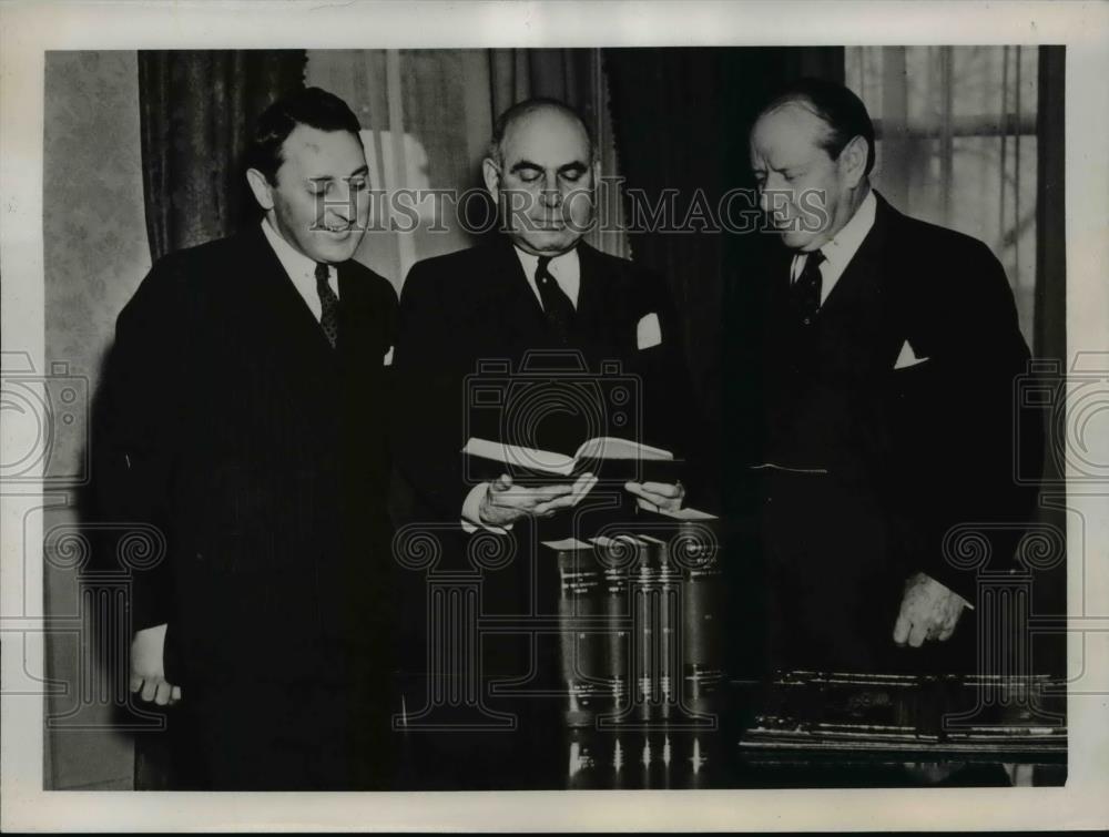 1938 Press Photo NY Governor Herbert Lehman, Justice Charles Poletti - nee86345 - Historic Images
