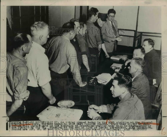 1950 Press Photo General Electric Company & CIO meeting in Schnectady NY - Historic Images
