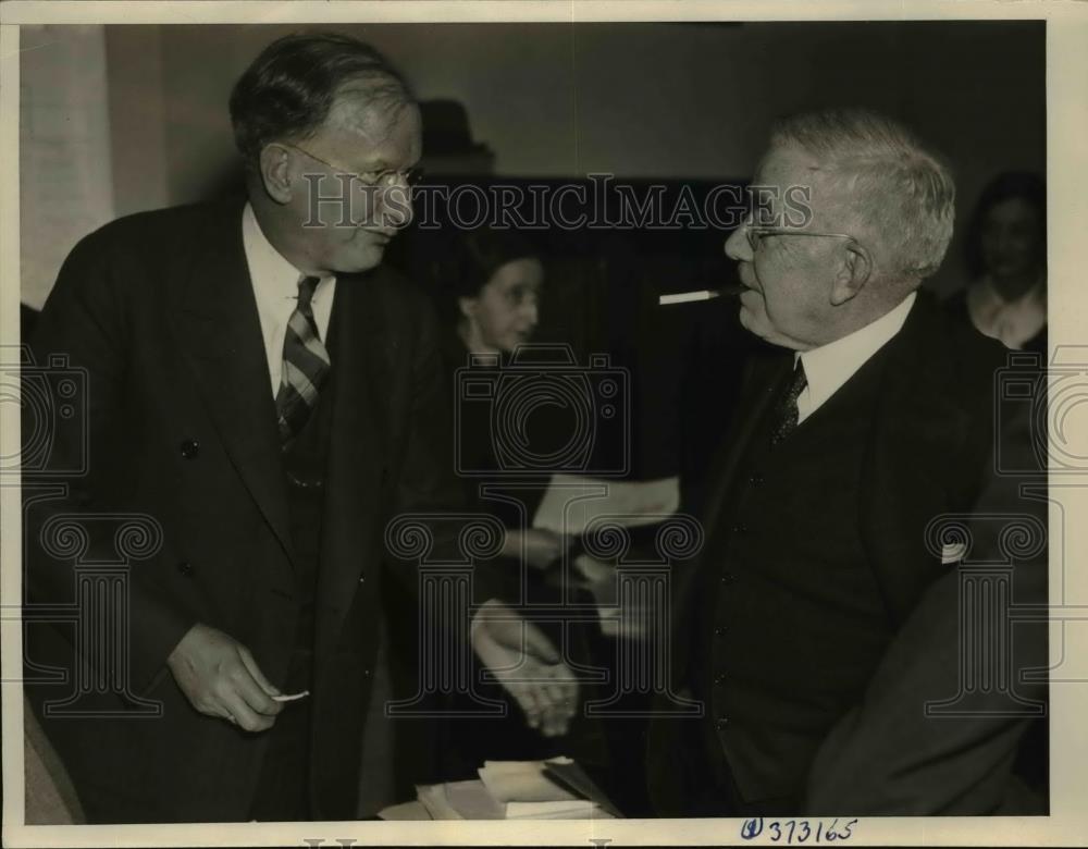 1936 Press Photo George Tomlinson of Mid America Corp &amp; Senator Burton Wheeler - Historic Images