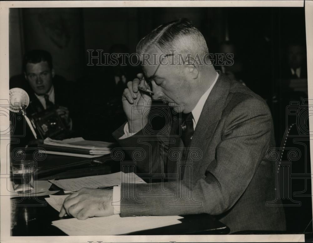 1938 Press Photo Thomas Parran U.S. Surgeon General witnessed at TVA hearing - Historic Images