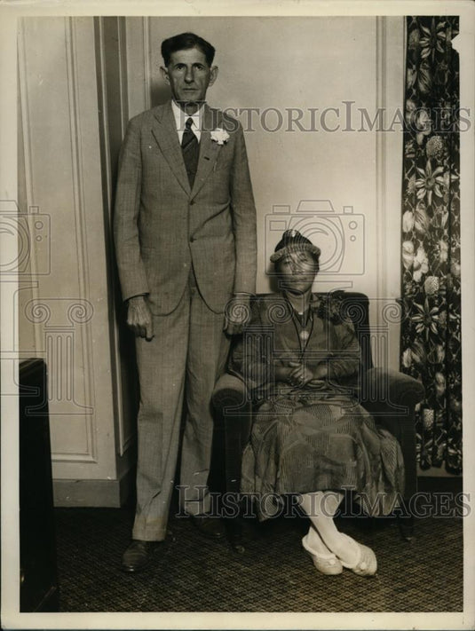 1928 Press Photo Judge Samuek B Kemo and Mrs Annie K Harris arrived in New York - Historic Images