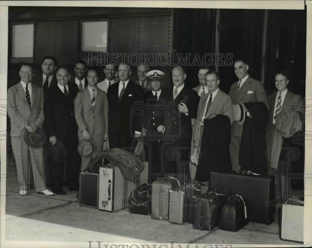 1959 Press Photo Naval Committee at San Pedro base review, Rep William Sutphin - Historic Images