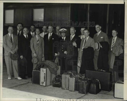 1959 Press Photo Naval Committee at San Pedro base review, Rep William Sutphin - Historic Images
