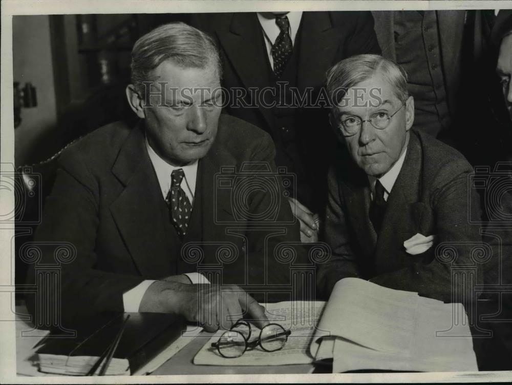 1932 Press Photo Marshall Sampsell of Central Illinois Co &amp; atty John Swanson - Historic Images