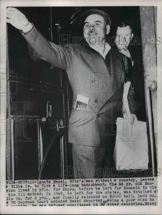 1953 Press Photo Ignatz Mezel Buffalo NY deported & no country wants him - Historic Images